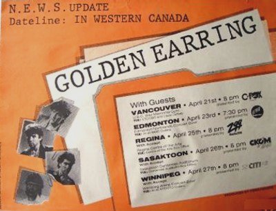 April 1984 Golden Earring Canadian tour dates overview in unknown magazine